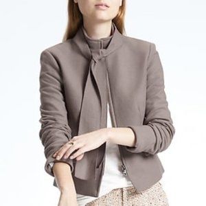 Banana Republic Gray Bow Neck Wool Jacket, Size 6